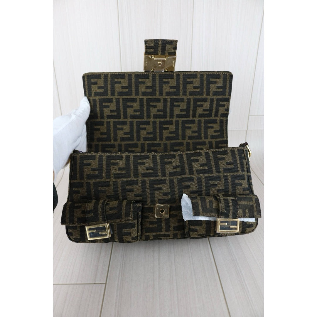 Excellent（Rank SA）｜ FENDI Zucca Mamma Baguette Multi-Pocket Shoulder Bag  Current Model｜X25102308