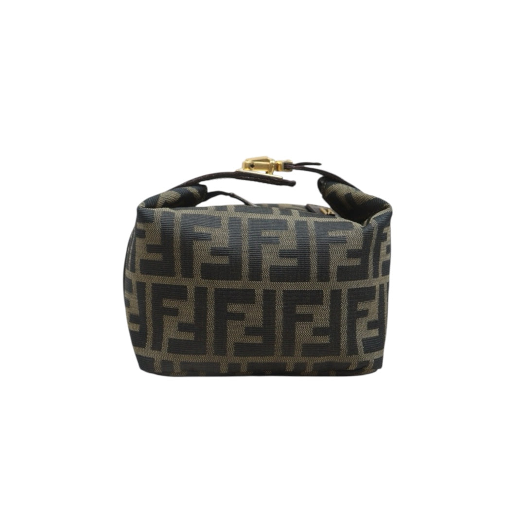 Include Entrupy Certificate of Authenticity｜Good ( Rank AB)｜ FENDI Zucca  Mini Vanity Pouch｜26101302