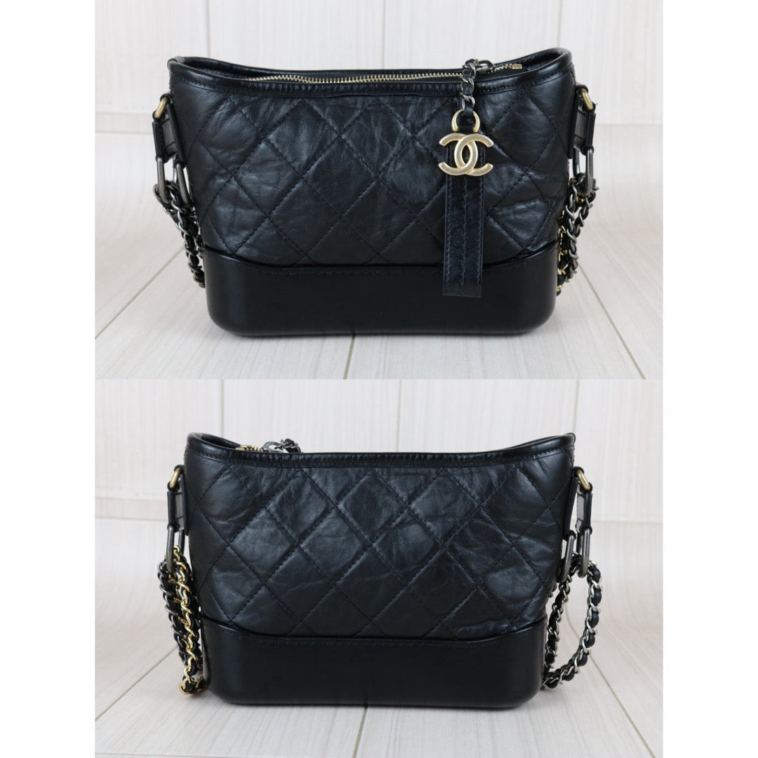 Include Entrupy Certificate of Authenticity｜Very Good ( Rank A) ｜CHANEL PM Gabrielle Calf Leather Shoulder Bag Black Made In 2020-2021Year｜S26051511