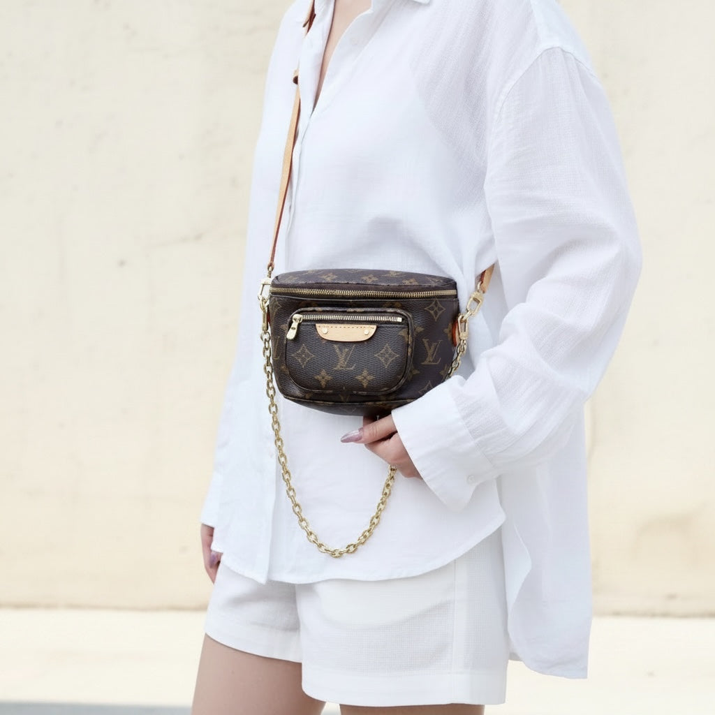 Include Entrupy Certificate of Authenticity｜Very Good ( Rank A)｜Louis Vuitton Monogram Mini Bumbag Shoulder Bag Waist Bag IC Chips Model ｜S26062213