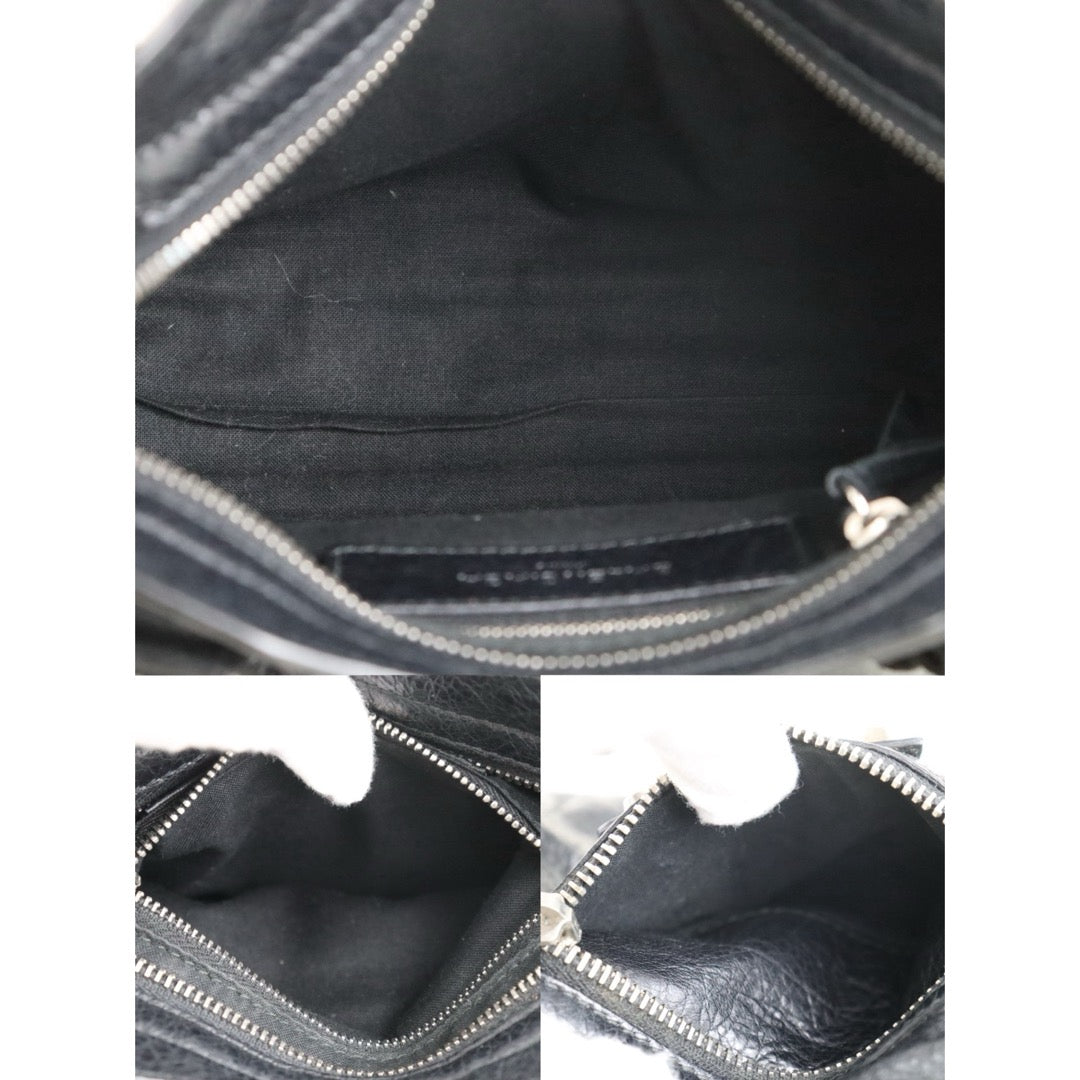 Include Entrupy Certificate of Authenticity｜Good ( Rank AB)｜Balenciaga Oiled Leather Gaint Classic mini city Handbag Shoulder Bag Black｜S26060115