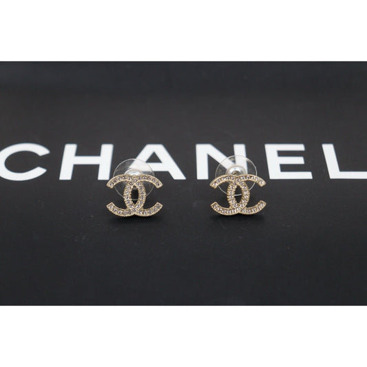 Very Good ( Rank A) ｜ CHANEL 10C Coco Mark  Rhinestone Earrings Made In 2010Year ｜25020402