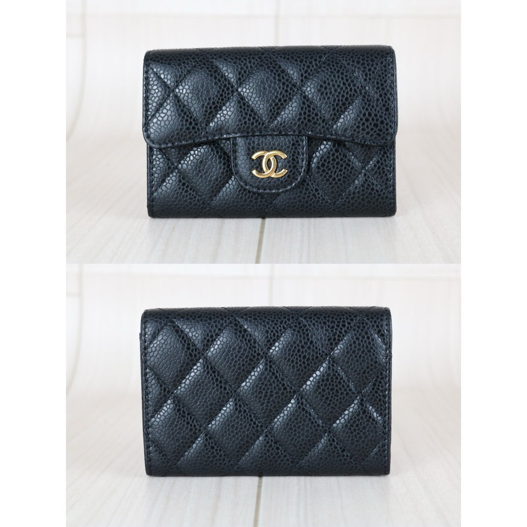 Very Good ( Rank A) ｜CHANEL Caviar Skin Calf Leather  Card Holder Black Made In 2019 Year｜X25070606