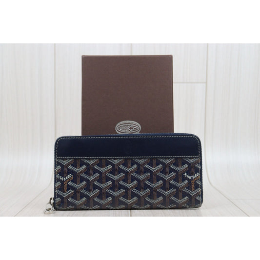 Good ( Rank AB)｜ Goyard Matignon GM Wallet Blue｜V25082210