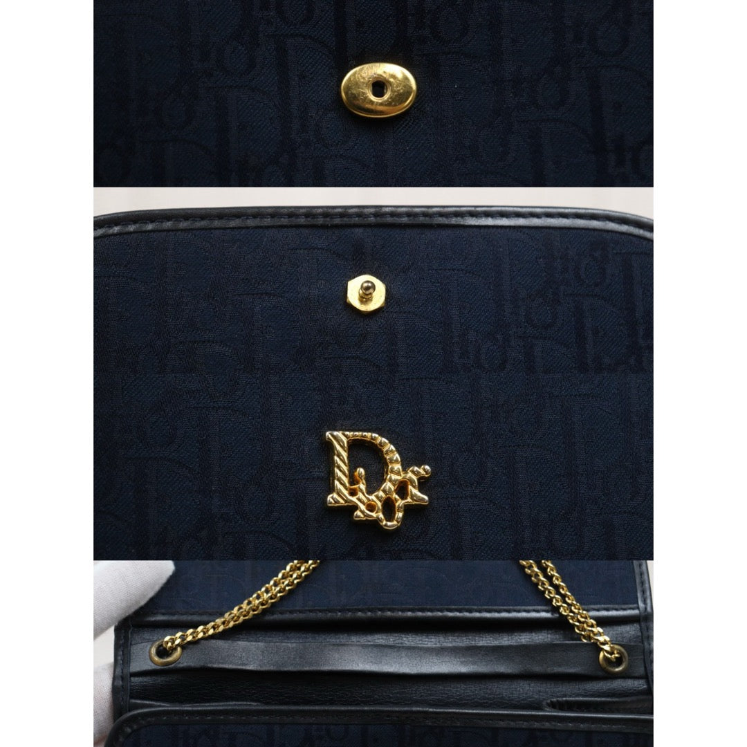 Good ( Rank AB)｜ Dior  Trotter Vintage Chain  Shoulder Bag Navy Blue｜26021906