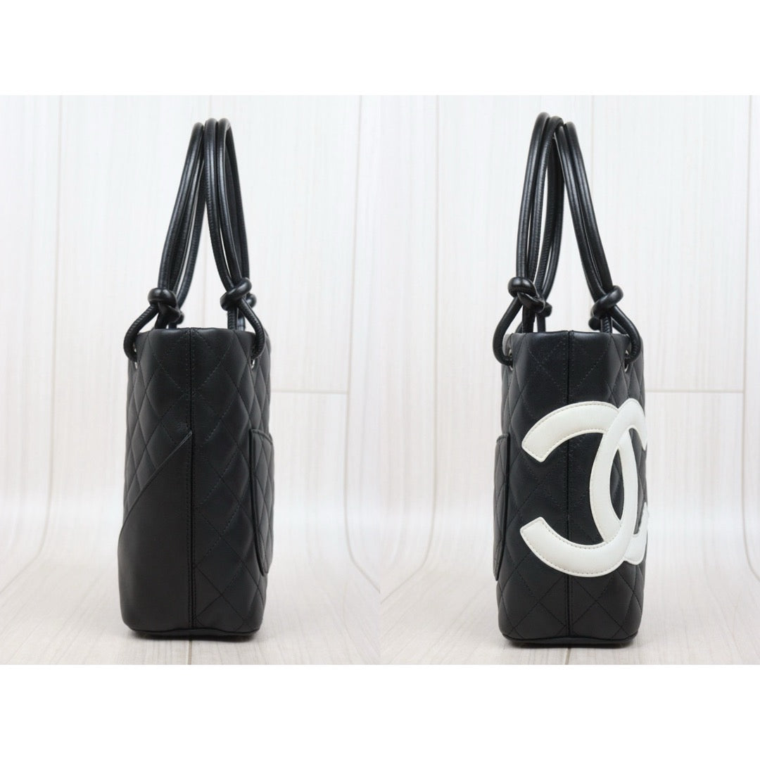 Good ( Rank AB)｜ CHANEL Cambon Line Calf Leather Mini Tote Bag Made In 2004-2005Year｜25111306