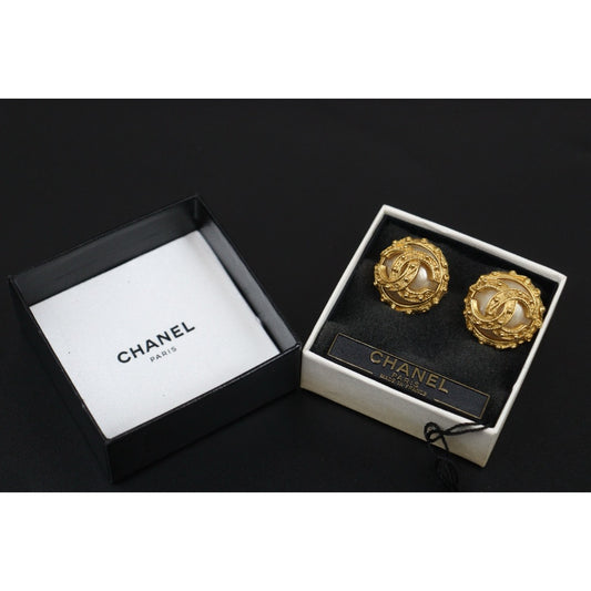 Good ( Rank AB)｜CHANEL COCO Mark 24K Gold Plating Pearl Earrings  Made In 1994Year ｜25080708