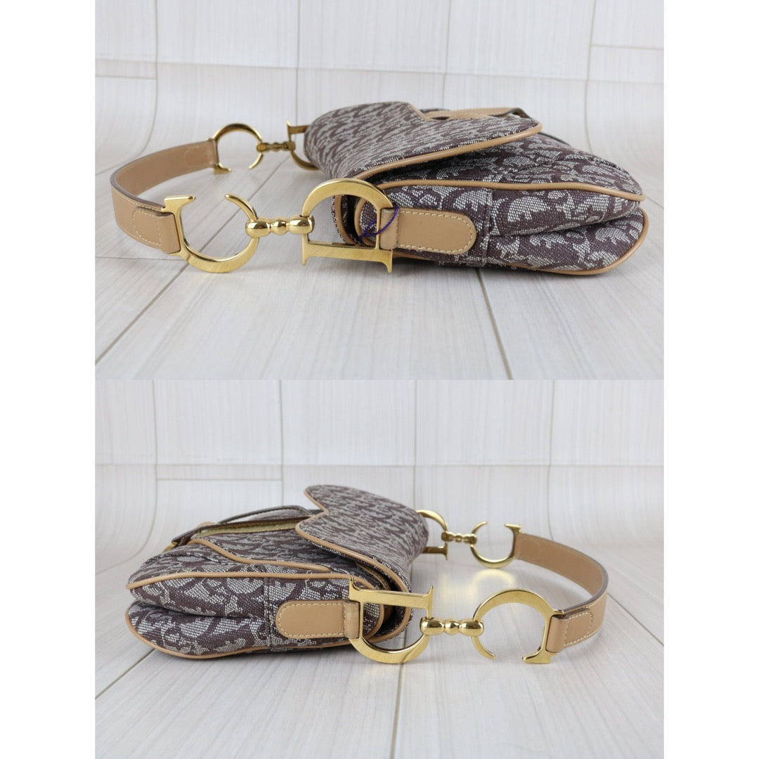 Include Entrupy Certificate of Authenticity｜Very Good ( Rank A)｜Dior Trotter Saddle Vintage Shoulder Bag Brown｜S26031516