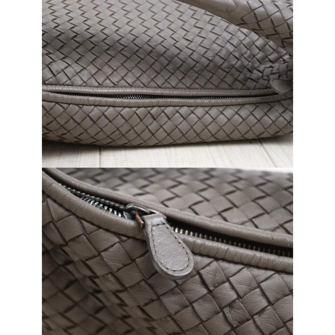 Very Good ( Rank A)｜ Bottega Veneta Lamb Skin Braid Shoulder Bag Gray｜H25052511