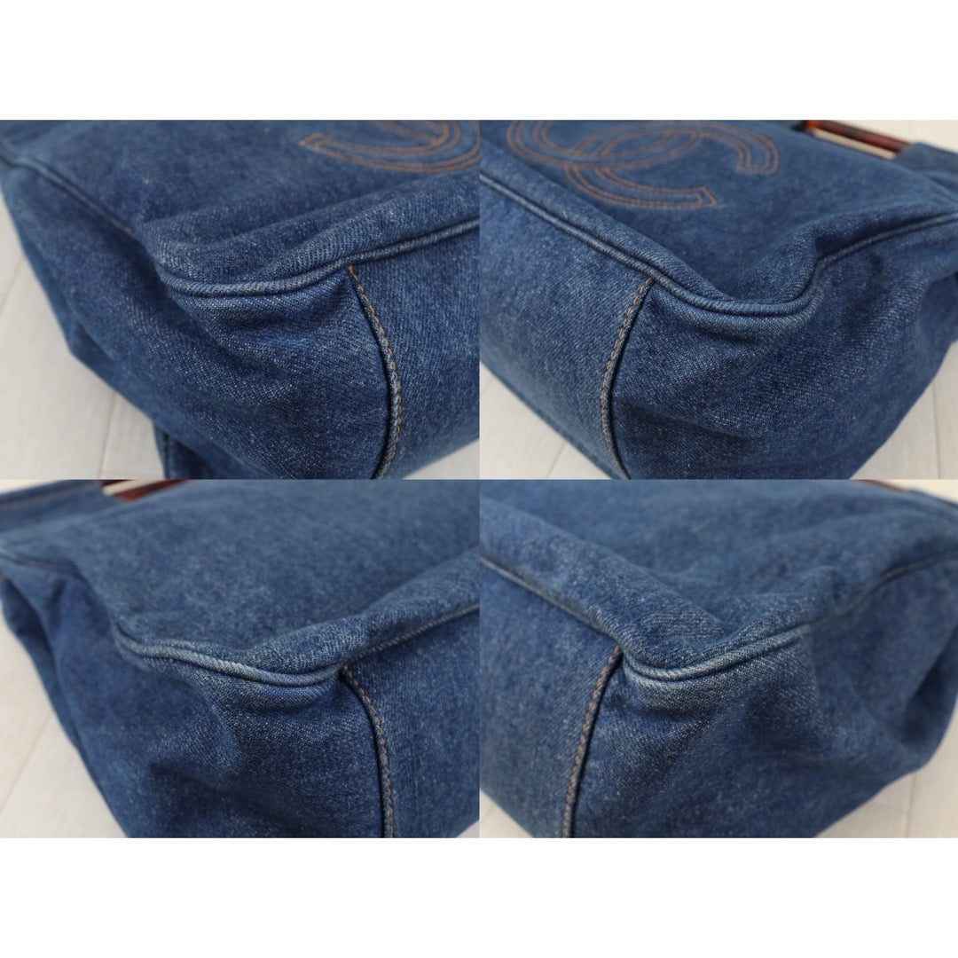 Very Good ( Rank A)｜ CHANEL Denim Hawksbill Turtle Tote Bag Made In 1996-1997Year｜H25112801