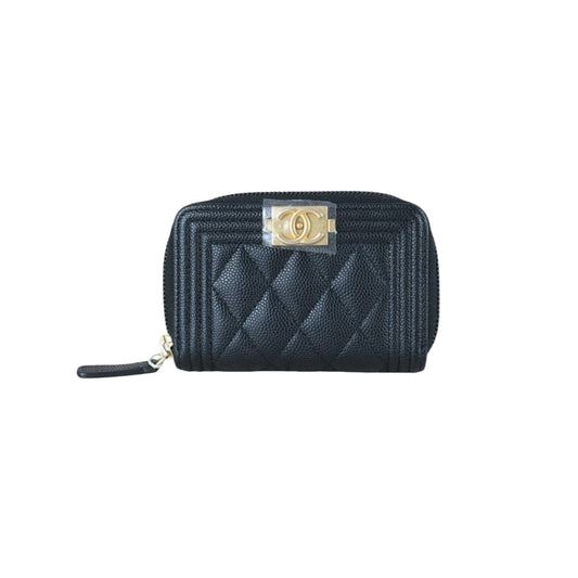 Very Good ( Rank A)｜Chanel Caviar Skin Leboy Wallet Black Made In 2020Year ｜S25072104
