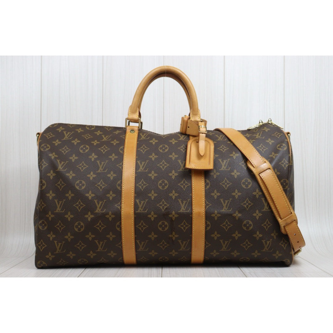 Include Entrupy Certificate of Authenticity｜Good ( Rank AB) ｜ Louis Vuitton Monogram Keepall Bandouliere 50 Handbag Shoulder Bag｜26042811