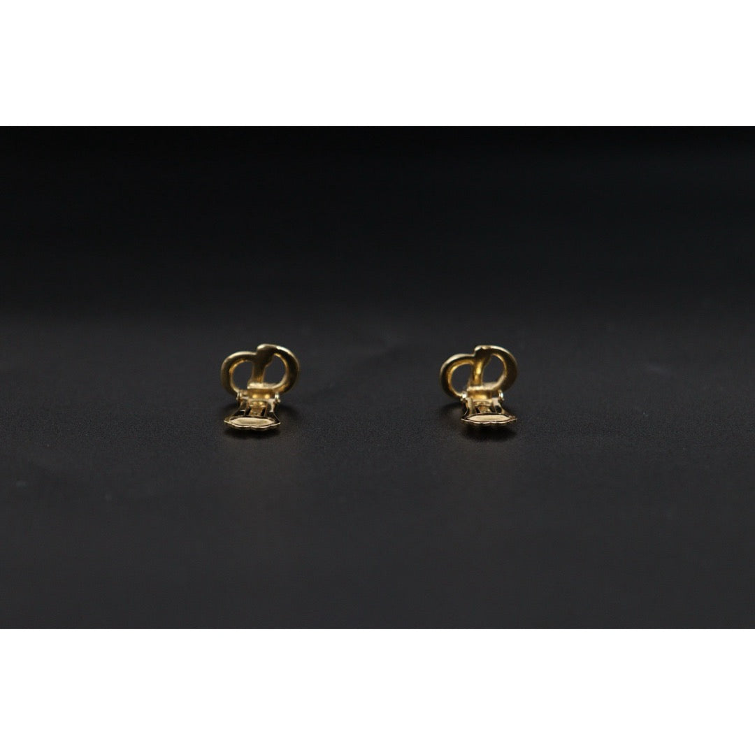 Very Good ( Rank A)｜ Dior CD Rhinestone Necklace Earring Set ｜25122211