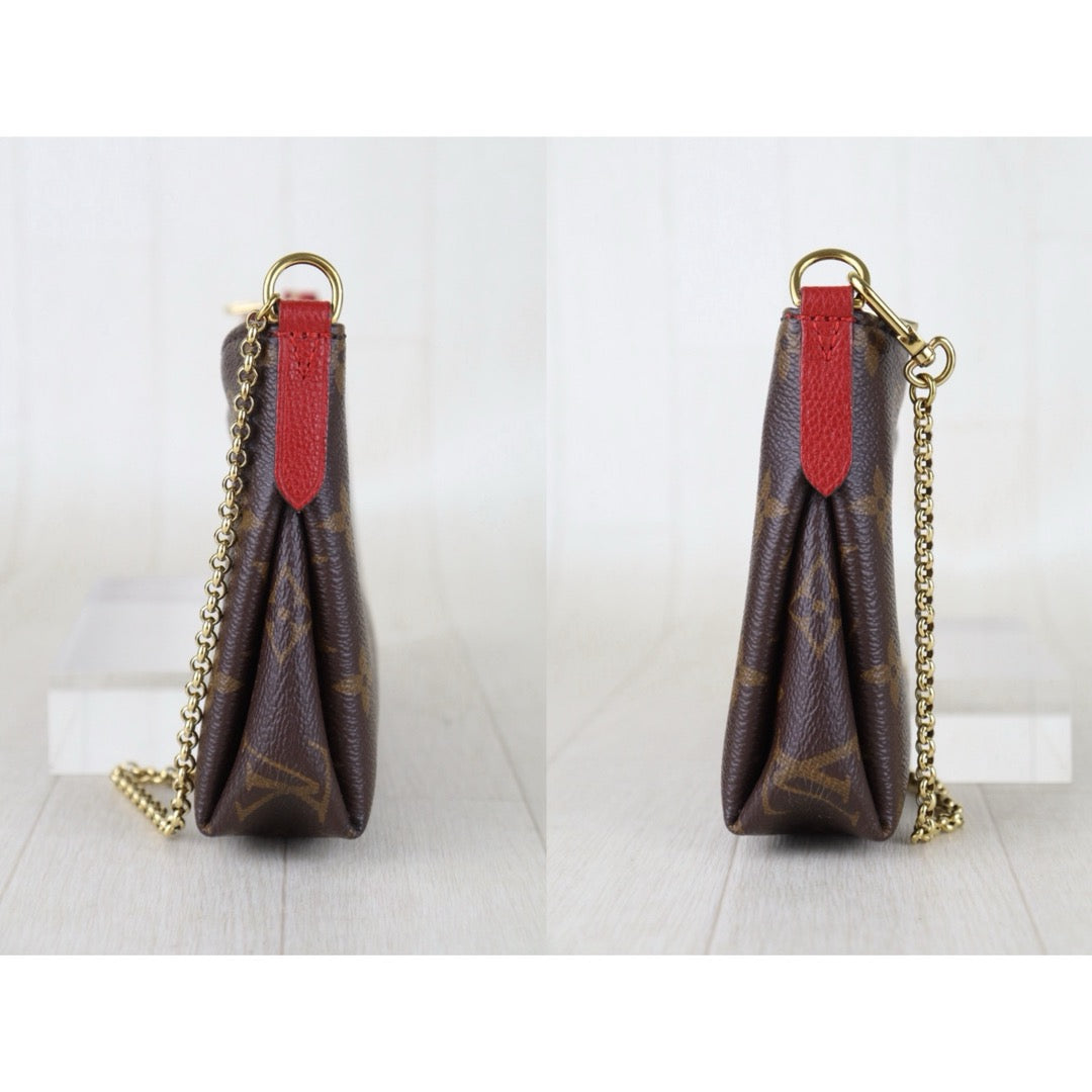Include Entrupy Certificate of Authenticity｜Very Good ( Rank A)｜ Louis Vuitton Monogram  Mini Pallas Cluth With Shoulder Bag Red｜S26060130