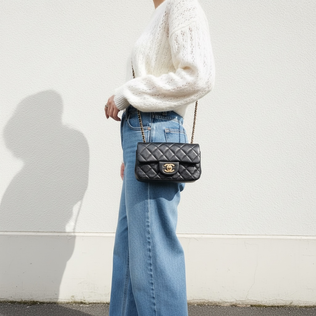 Include Entrupy Certificate of Authenticity｜Good ( Rank AB)｜ CHANEL  Matrasse Extra Mini Chain Caviar Skin CF17 Shoulder Bag Made in 2012-2013 Year｜S25110501