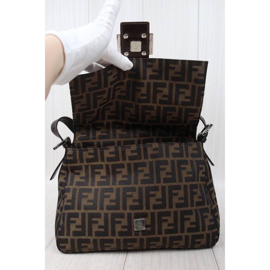 Rank A｜ FENDI Zucca Mamma Baguette Shoulder Bag ｜24051320