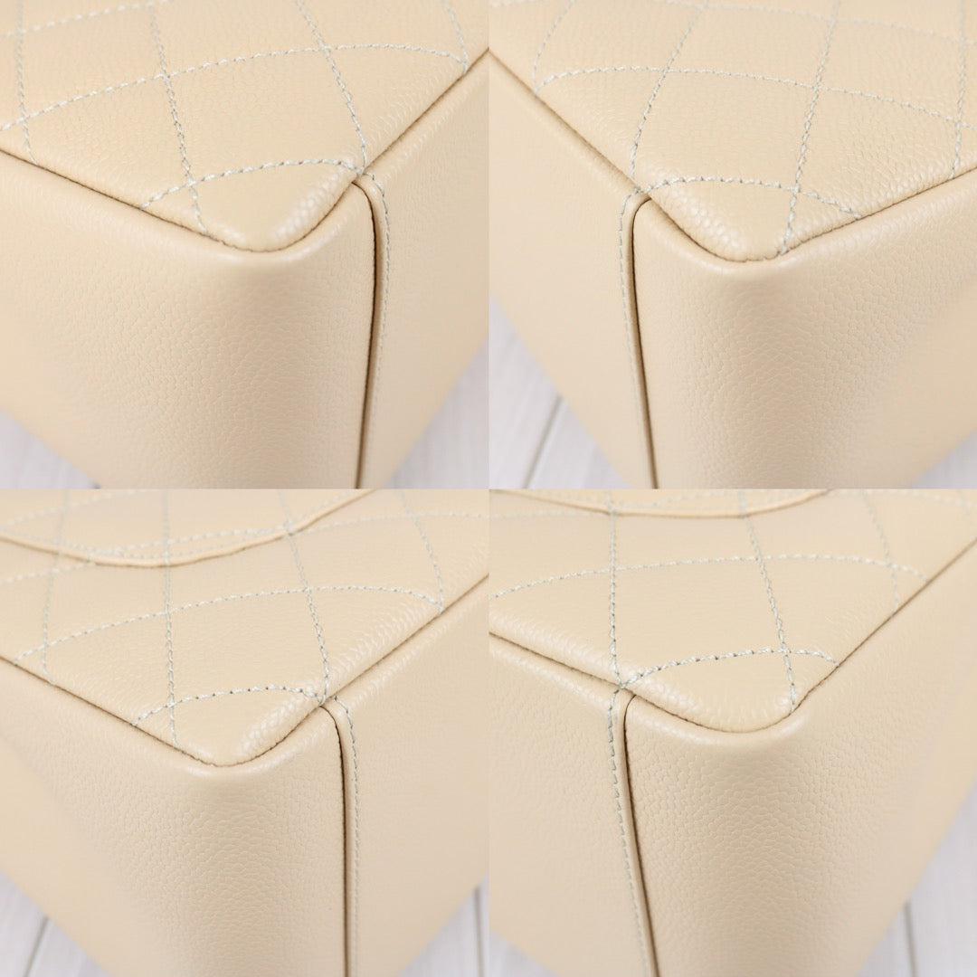 Include Entrupy Certificate of Authenticity｜Excellent( Rank SA) ｜ CHANEL Caviar Skin Matelasse Chain GST Tote Bag  Beige  Made In 2014Year｜X26100711