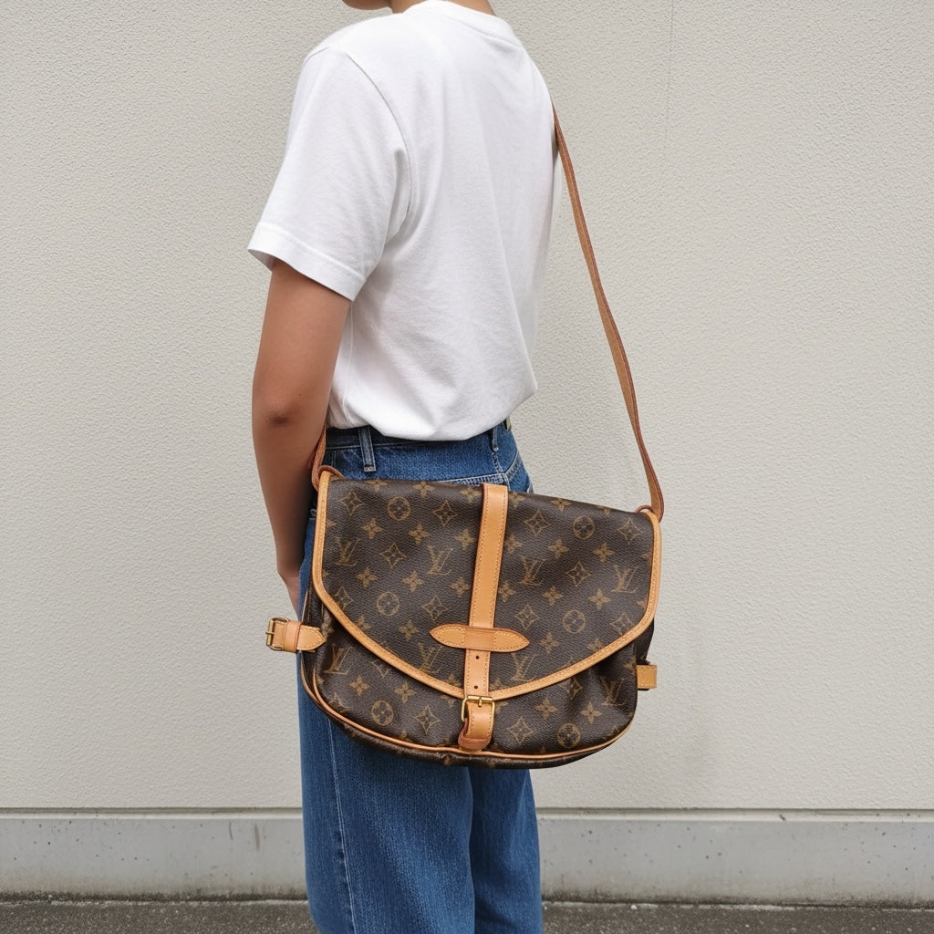 Include Entrupy Certificate of Authenticity｜Good ( Rank AB)｜ Louis Vuitton Monogram Saumur 30 Shoulder Bag｜26041305