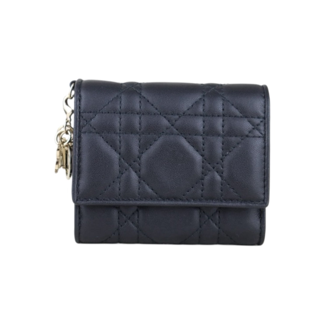 Very Good ( Rank A)｜ Dior Lamb Skin Black Wallet｜S25100503