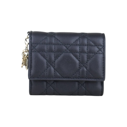 Very Good ( Rank A)｜ Dior Lamb Skin Black Wallet｜S25100503