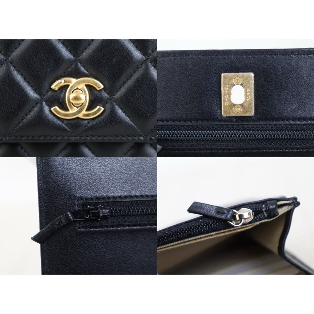 Include Entrupy Certificate of Authenticity｜Very Good ( Rank A)｜CHANEL Lamb Skin WOC Chain Bag Black IC Chips Model｜Z26100802