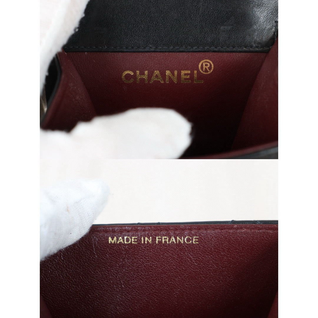 Good ( Rank AB)｜ CHANEL Black Lanbskin Phone Pochette Made In 1996～1997Year ｜W24080702