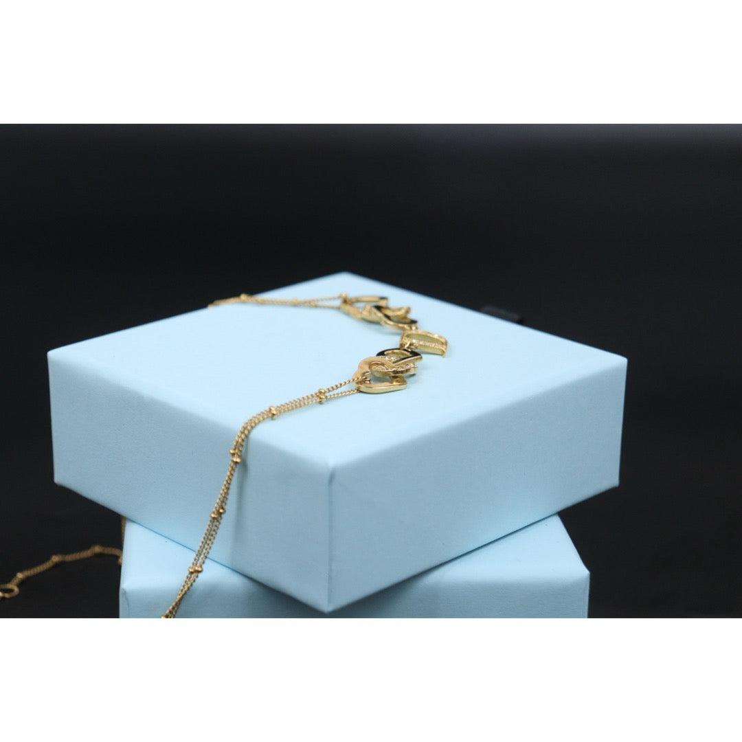 Very Good ( Rank A) ｜ Dior  Heart＆D Necklace Rhinestone Golden Plated ｜V25110617