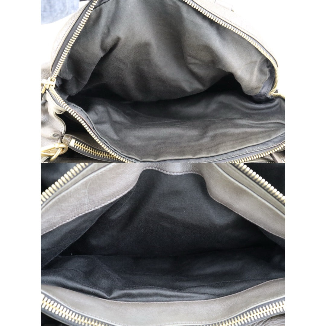 Fair ( Rank B)｜MiuMiu Calf Skin Handbag Shoulder Bag Grey Brown ｜H25063010