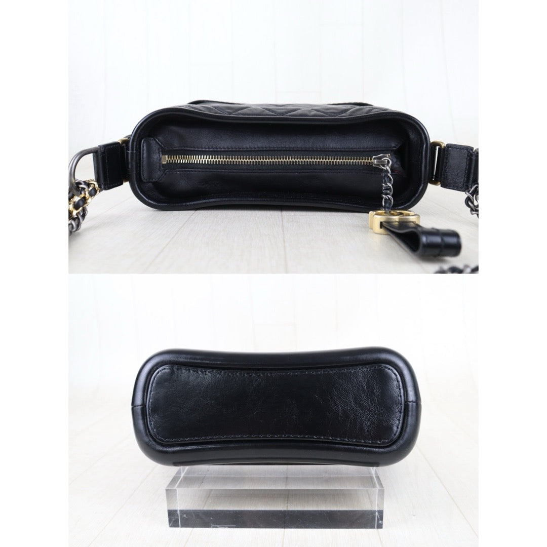 Include Entrupy Certificate of Authenticity｜Very Good ( Rank A) ｜CHANEL PM Gabrielle Calf Leather Shoulder Bag Black Made In 2020-2021Year｜S26062513