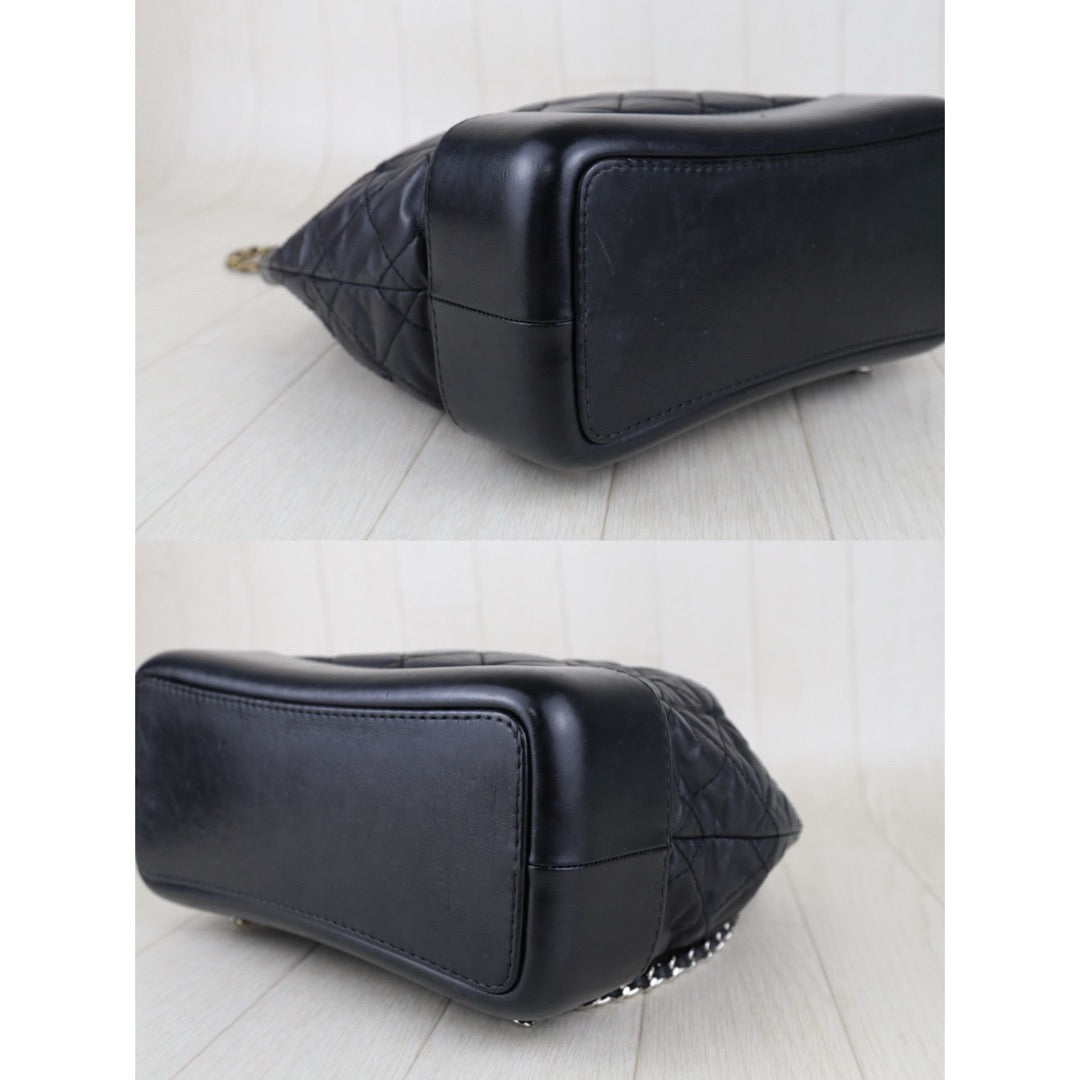 Good ( Rank AB)｜CHANE Calf Leather Gabrielle Aged Backpack PM Black Made in 2018Year｜H25063009