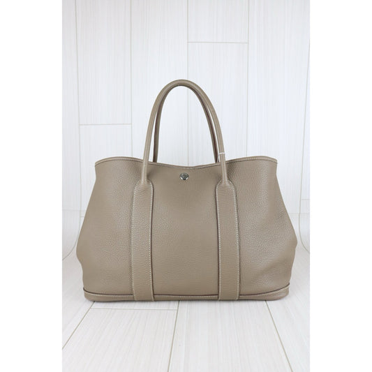Good ( Rank AB)｜ HERMES Garden Party PM Taurillon Gray Handbag ◽︎O Stamp Made in 2011 Year ｜W25091101