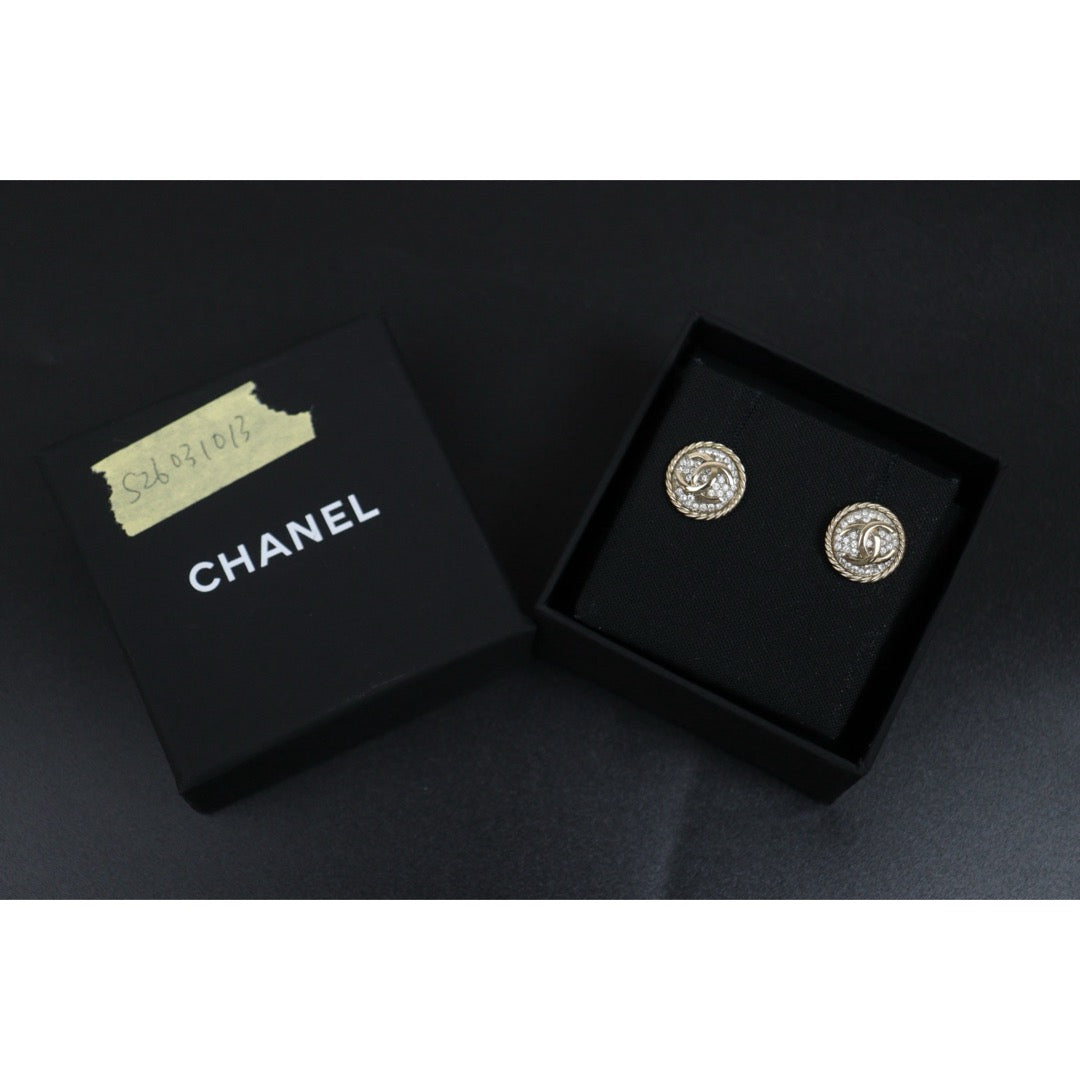 Excellent（Rank SA）｜ CHANEL B21C Coco Mark Rhinestone  Earrings Made In 2021Year｜S26031013