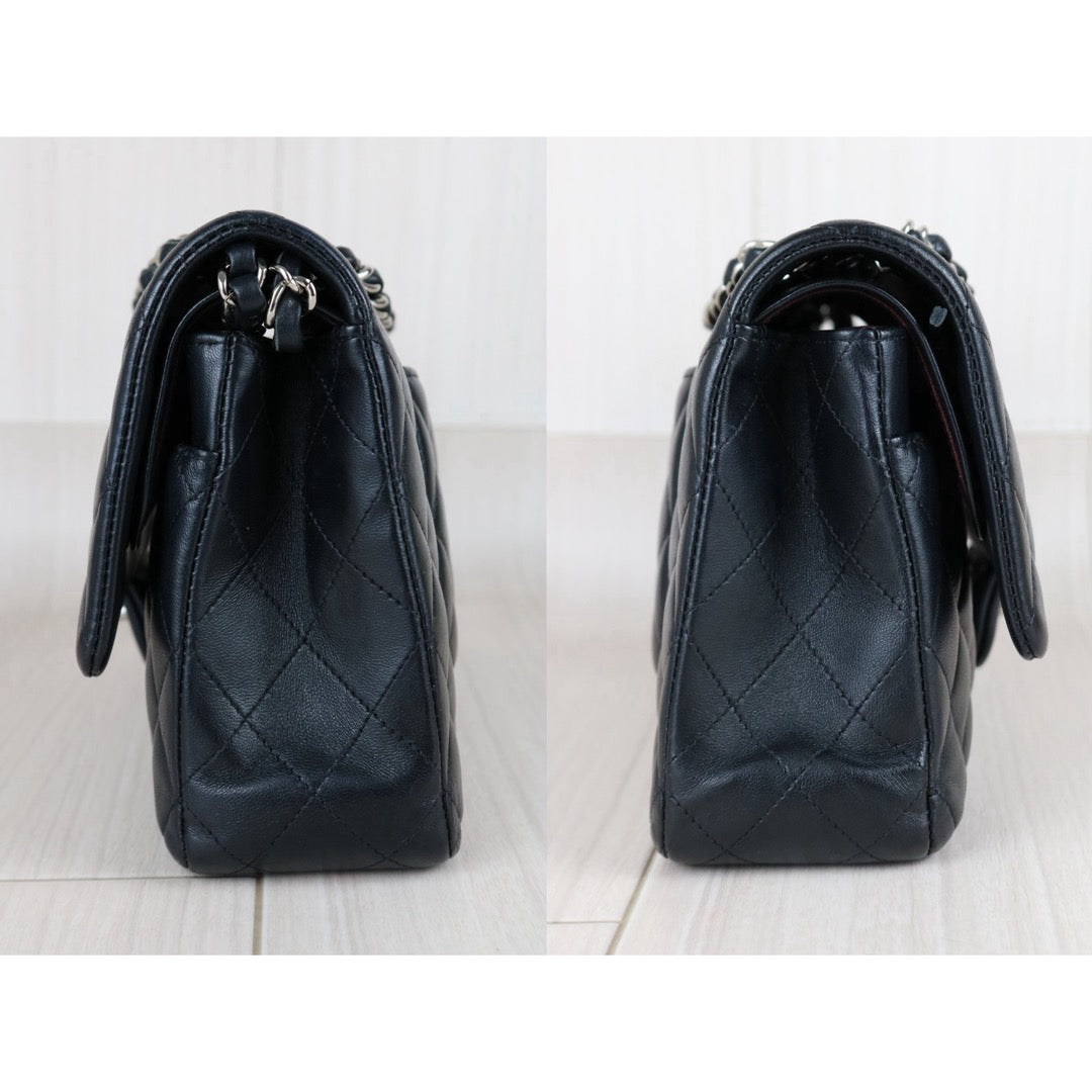 Include Entrupy Certificate of Authenticity｜Very Good ( Rank A)｜ CHANEL Lamb Skin Matrasse Chain Double Flap 25 Shoulder Bag  Black Made In 2021-2022Year｜S26052207
