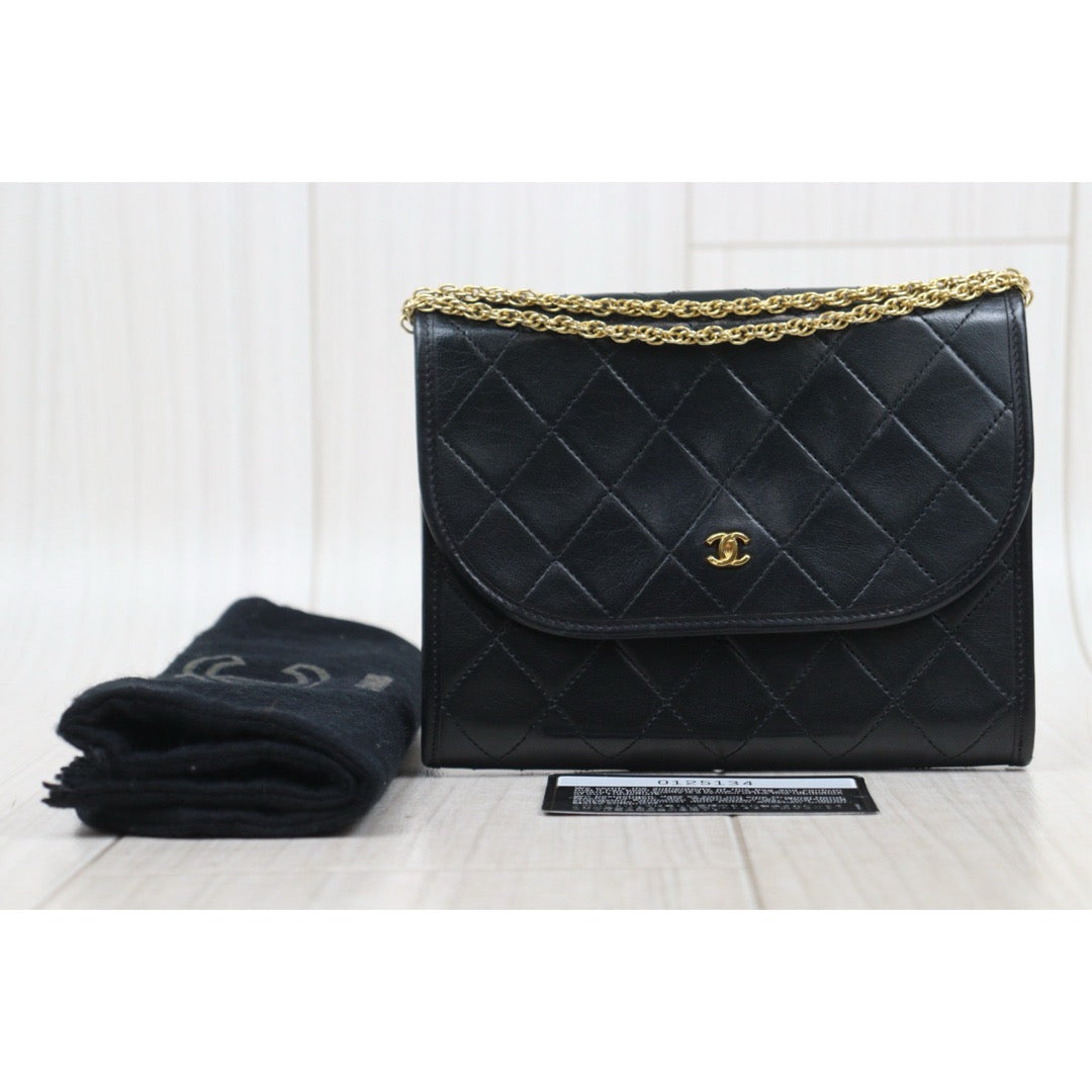 Good ( Rank AB)｜ CHANEL Mini Coco Mark  Lambskin Matrasse Chain Shoulder Bag Made In 1986 - 1988Year｜25082202