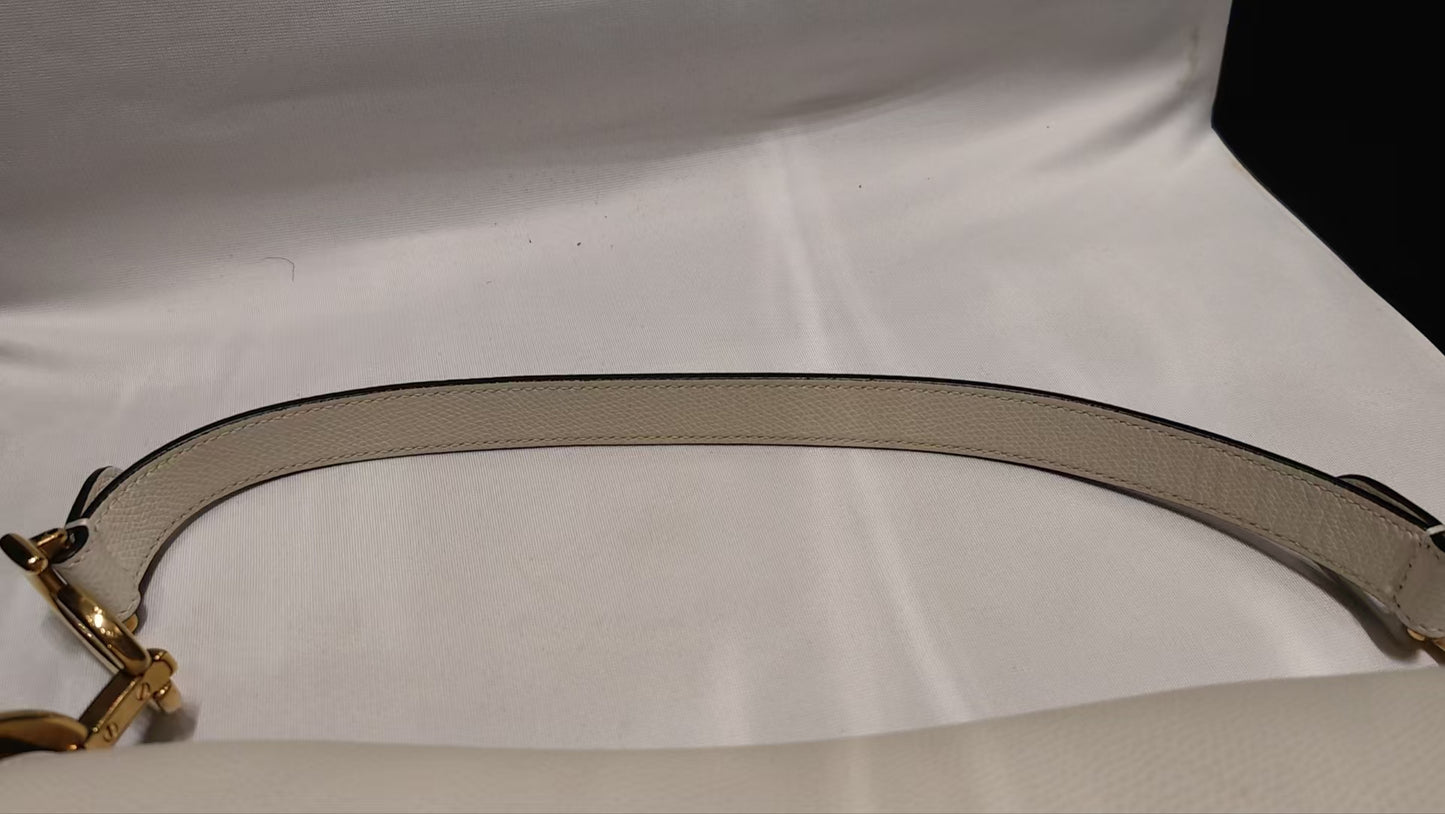 Very Good ( Rank A)｜Dior Saddle Shoulder Bag Medium White come with Entrupy Certificate of Authenticity