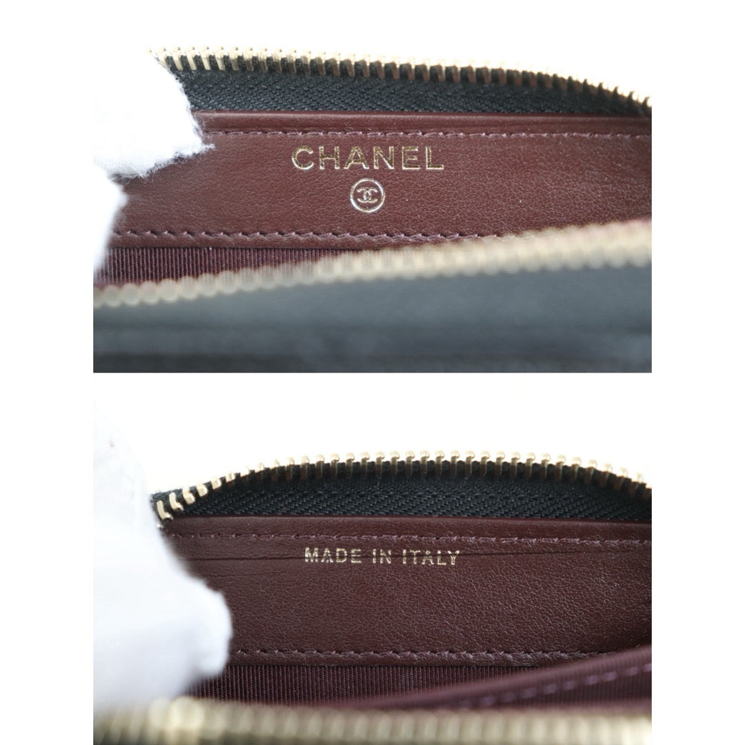 Include Entrupy Certificate of Authenticity｜Good ( Rank AB)｜CHANEL Caviar Skin Black Zipper Wallet Made In 2018-2019Year｜Z26101203