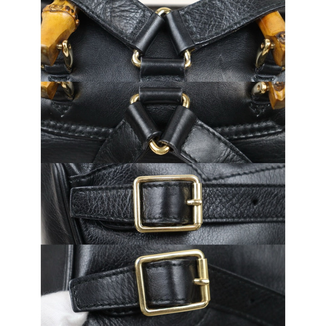 Very Good ( Rank A)｜GUCCI Bamboo Leather Mini Backpack Back｜25052906