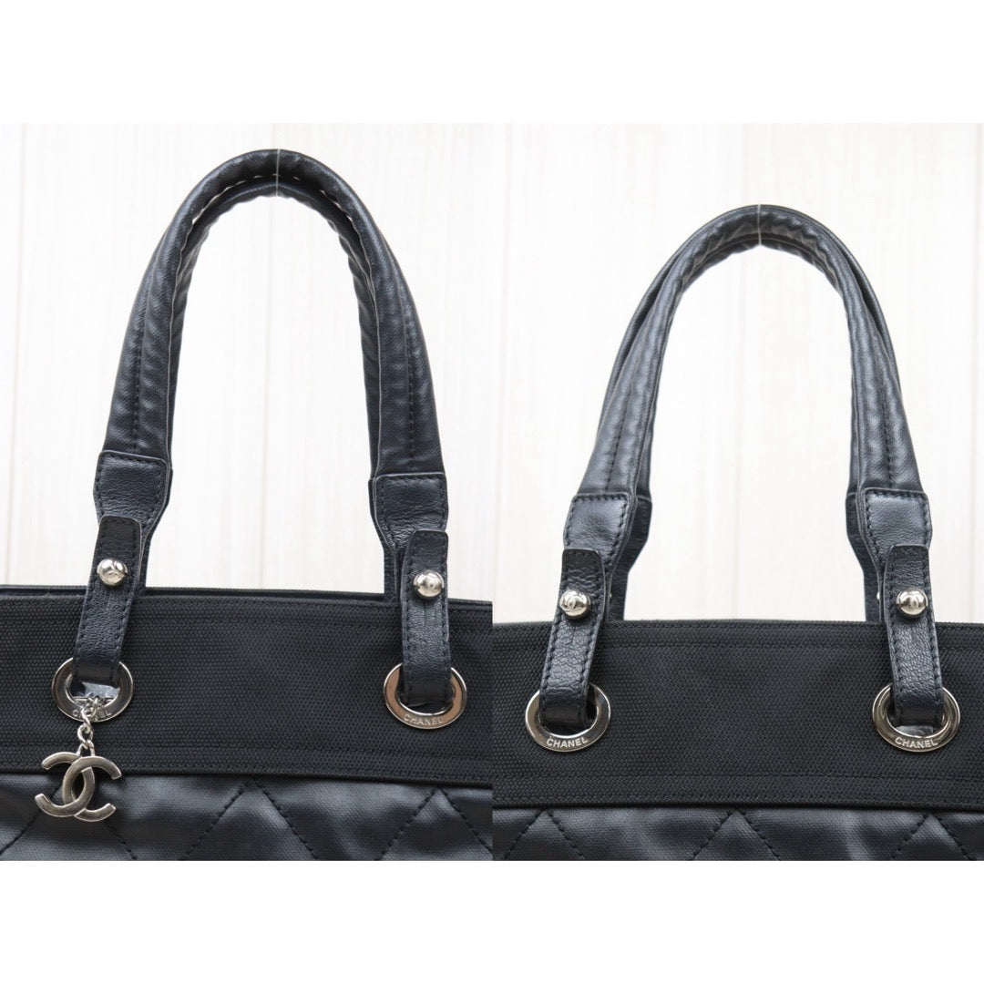 Good ( Rank AB)｜ CHANEL Canvas Tote Bag Black  Made In 2009-2010 Year｜P25062705