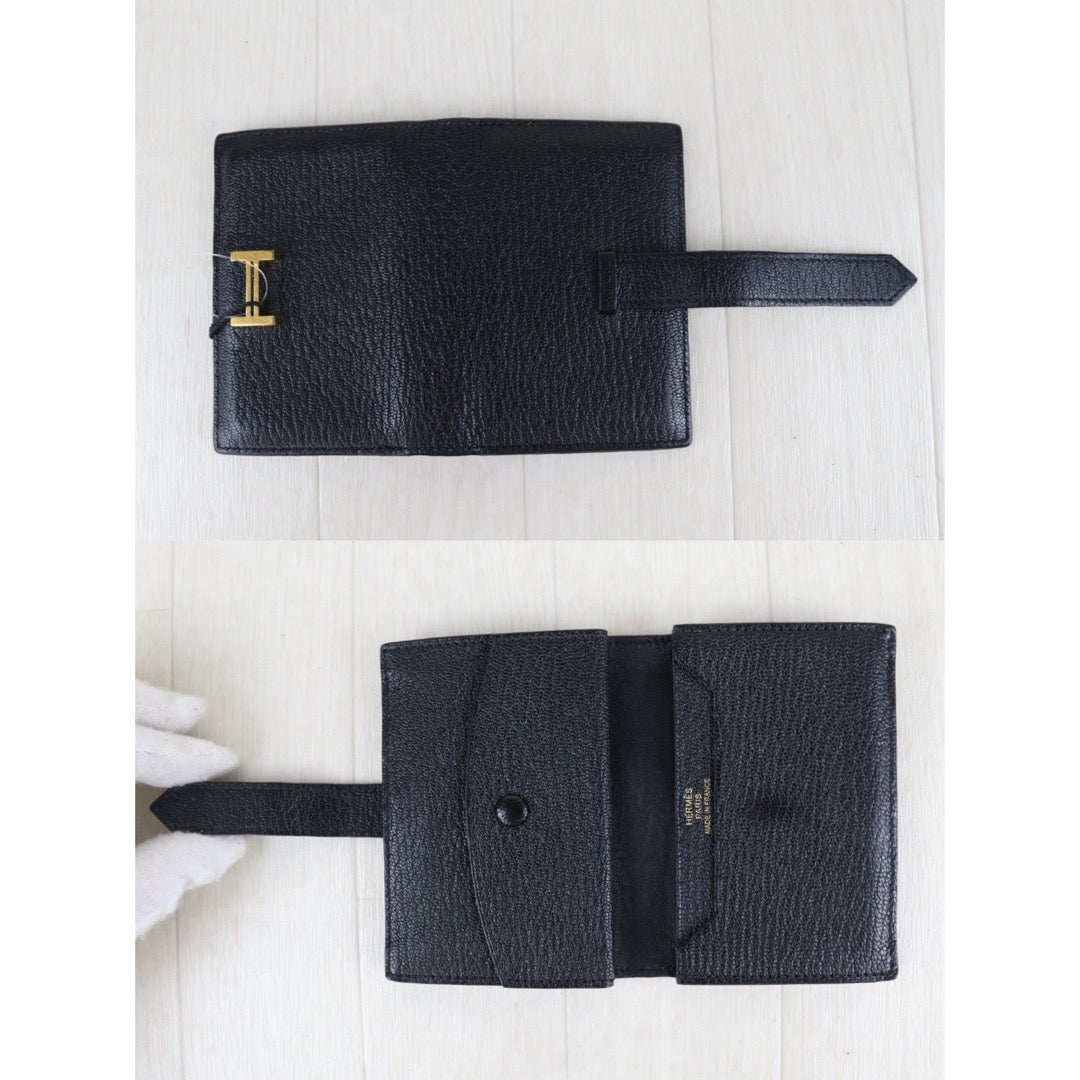 Include Entrupy Certificate of Authenticity｜Good ( Rank AB)｜ HERMES Bearn Compact Black Y Stamp Made In 2020 Year｜Z26100204