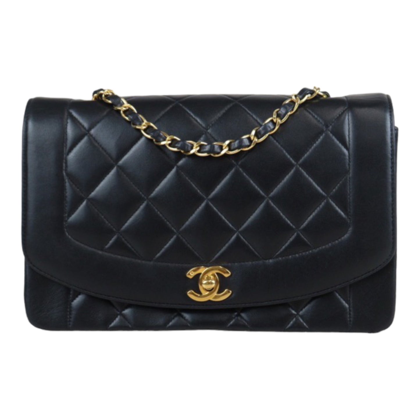 Rank AB｜ CHANEL Matrasse Diana 25 Lamb Skin  Chain Shoulder Bag Made In 1991～1994 Year｜23101209