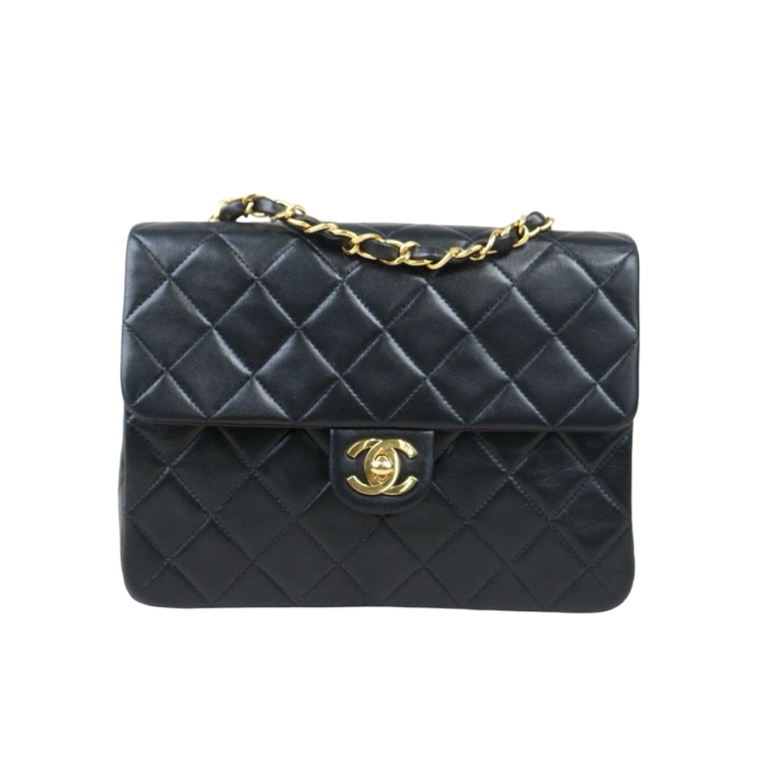 Very Good ( Rank A)｜ CHANEL Black Lanbskin Square 20 Shoulder Bag Made In 1991～1994Year ｜24080605