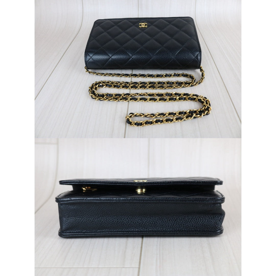 Include Entrupy Certificate of Authenticity｜Very Good ( Rank A)｜CHANEL Caviar Skin WOC 19 Chain Bag Black IC Chips Model｜S26072901