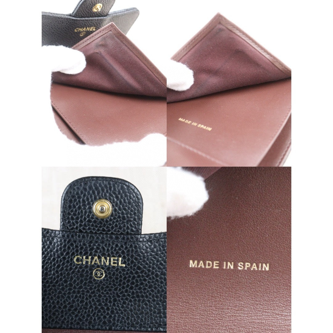 Good ( Rank AB)
｜Chanel Caviar Skin Black Wallet Made In 2018-2019Year｜24081910