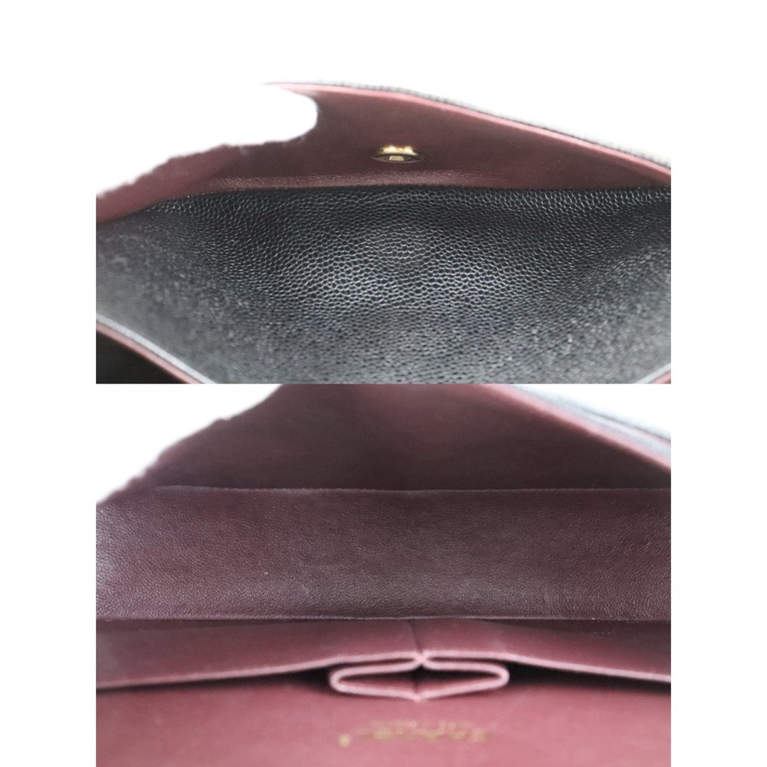 Include Entrupy Certificate of Authenticity｜Very Good ( Rank A)｜Full Set CHANEL Caviar Skin Matrasse Chain Double Flap 25 Shoulder Bag Black Made In 2017Year  ｜S26040301