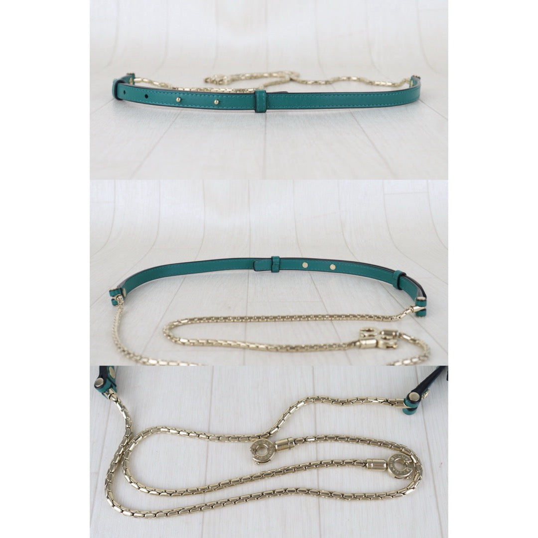 Include Entrupy Certificate of Authenticity｜Good ( Rank AB) ｜Bvlgari Calf Leather Serpenti Forever Top in Emerald Green Hand Bag With Shoulder Strap ｜S26090719