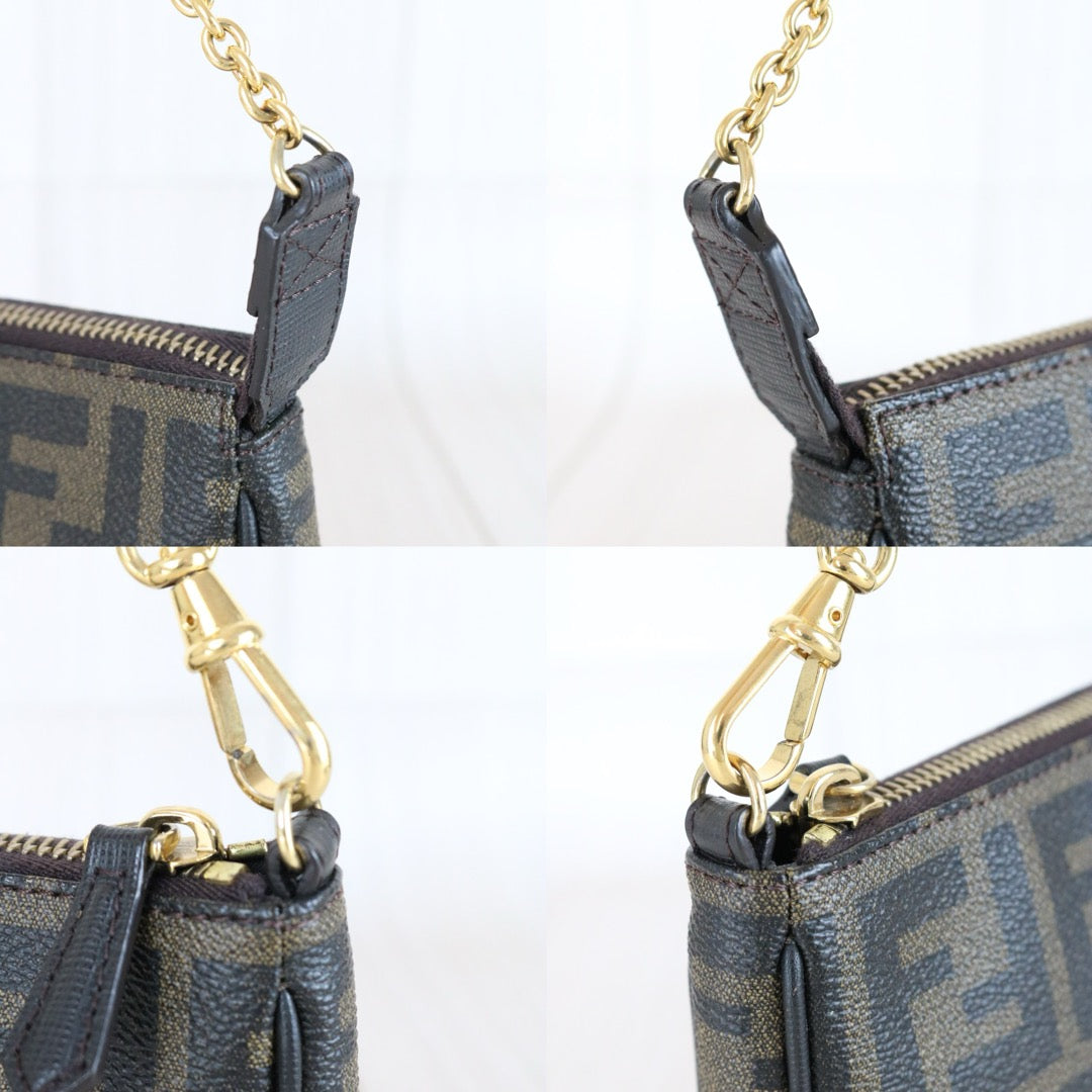 Good ( Rank AB)｜ FENDI Zucca Mamma PVC Baguette Pouch Shoulder Bag｜S25121104