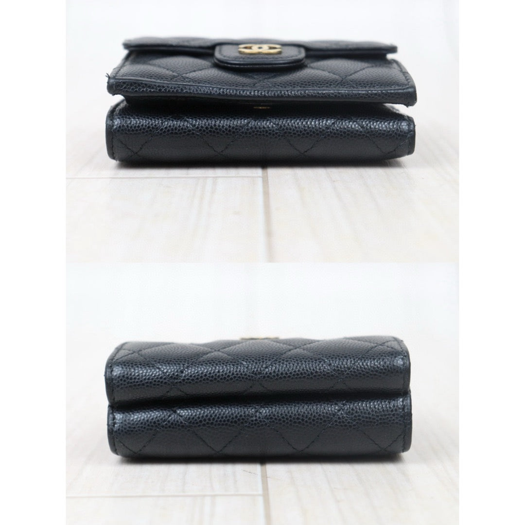 Good ( Rank AB)｜Chanel Caviar Skin Black Wallet Made In 2021-2022Year｜24110708