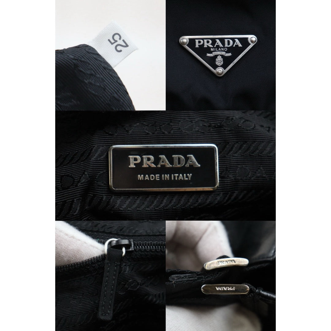 Good ( Rank AB) ｜Prada  Nylon ShoulderBag Black Silver Hardware｜25062306