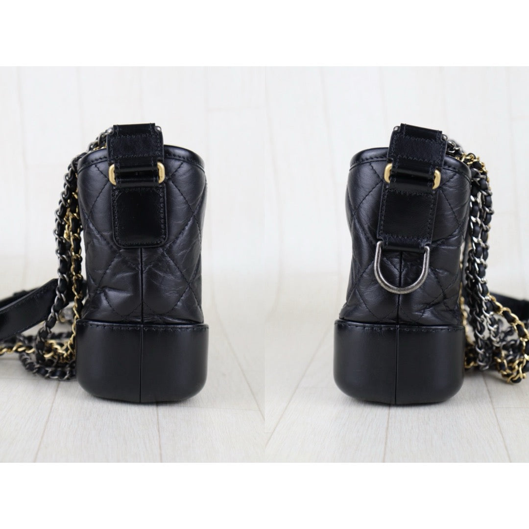 Very Good ( Rank A) ｜CHANEL PM Gabrielle Aged Calfskin Shoulder Bag Black Made in 2018 Year｜S25061201