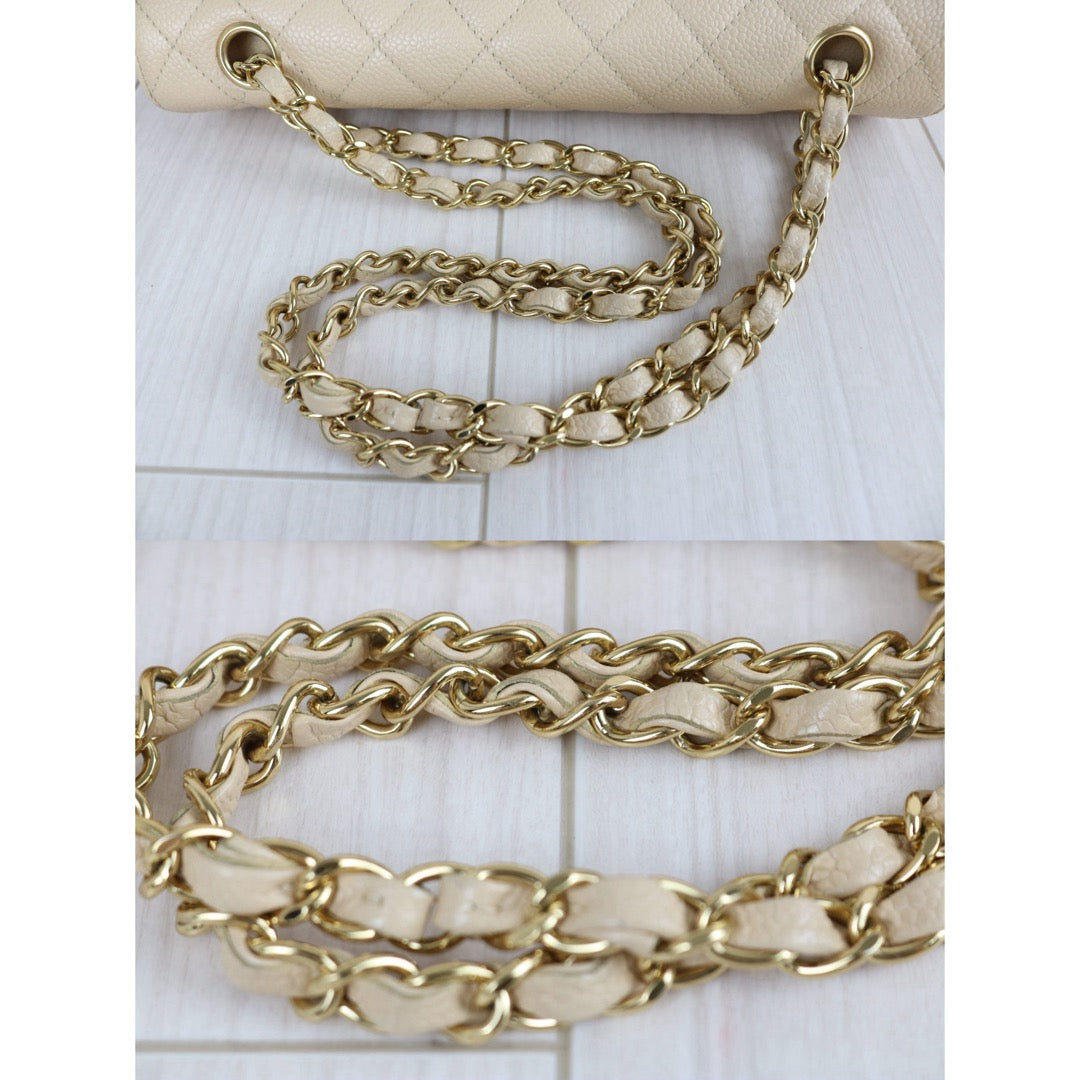 Include Entrupy Certificate of Authenticity｜Very Good ( Rank A)｜ CHANEL Caviar Skin Calf Leather Double Flap 25 Shoulder Bag  Made in 2009-2010 Year｜S26051701